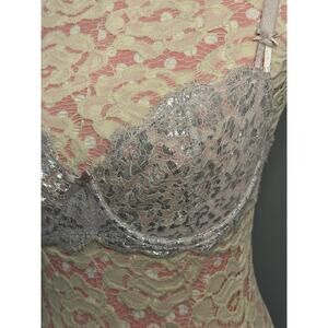 EUC Victoria's Secret Dream Angels Unlined Push Up No Padding Bra Silver 34D
